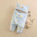Cobertor Cuddle Quilt para bebê recém-nascido, flanela espessa e macia, ideal para aconchegar e aquecer o seu pequeno tesouro — foto 6