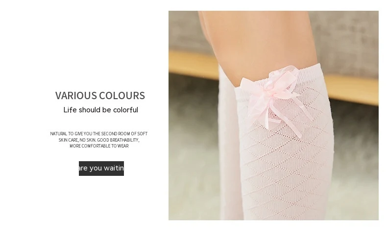 Title 11, Diamond Mesh Combed Cotton Thigh High Socks