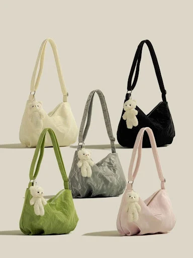 Title 9, Bolsa tote de veludo Mori Style, espaçosa, leve...