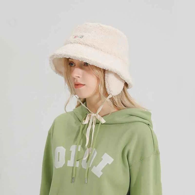 Title 2, Female lamb hair ear protection fisherman hat, ...