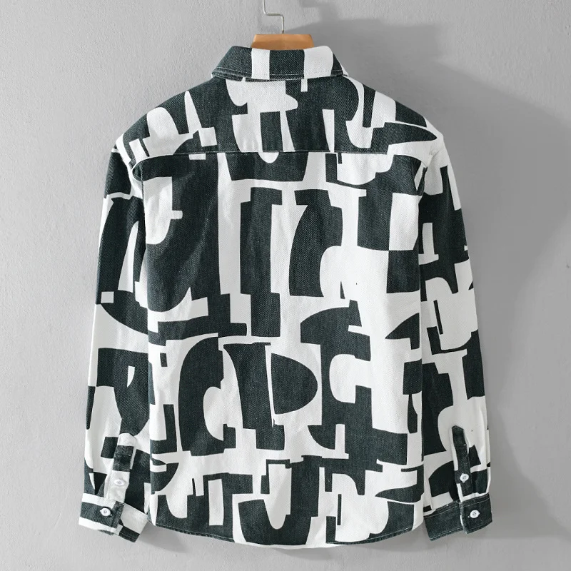 Title 3, Camicia elegante a maniche lunghe con stampa ge...