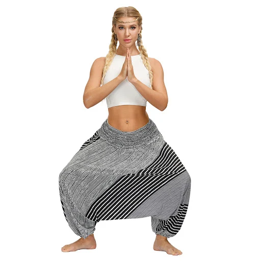 Title 4, Damskie bloomers do jogi z nadrukiem boho, wyso...