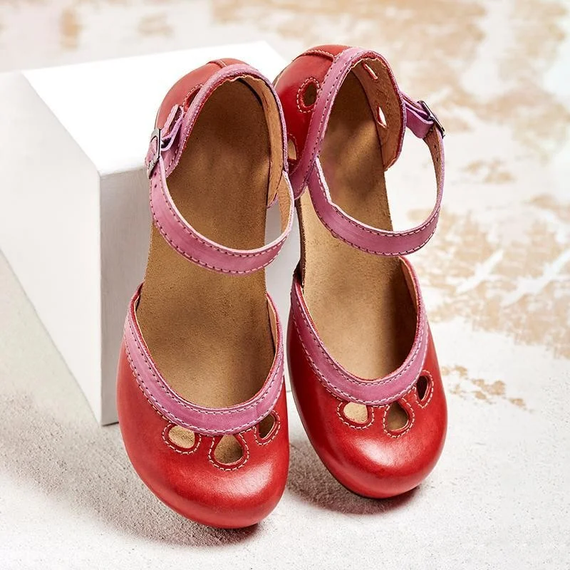 Sapatos femininos casuais Princess com salto bloco e color block. Conforto e estilo em um só calçado, perfeitos para o dia a dia e looks modernos. — foto 4