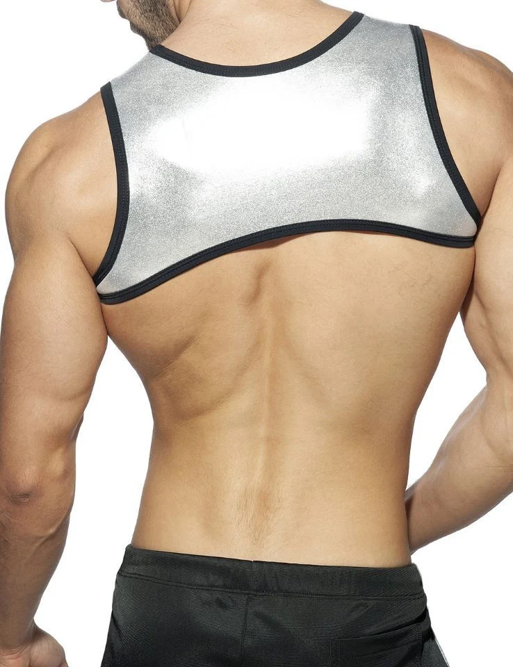 Colete masculino com suspensórios e fivela vazada, com stretch para conforto e estilo. Perfeito para eventos formais e especiais. — foto 1