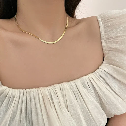 Title 2, Titanium Stalen Eenvoudige Slangenbeen Ketting ...
