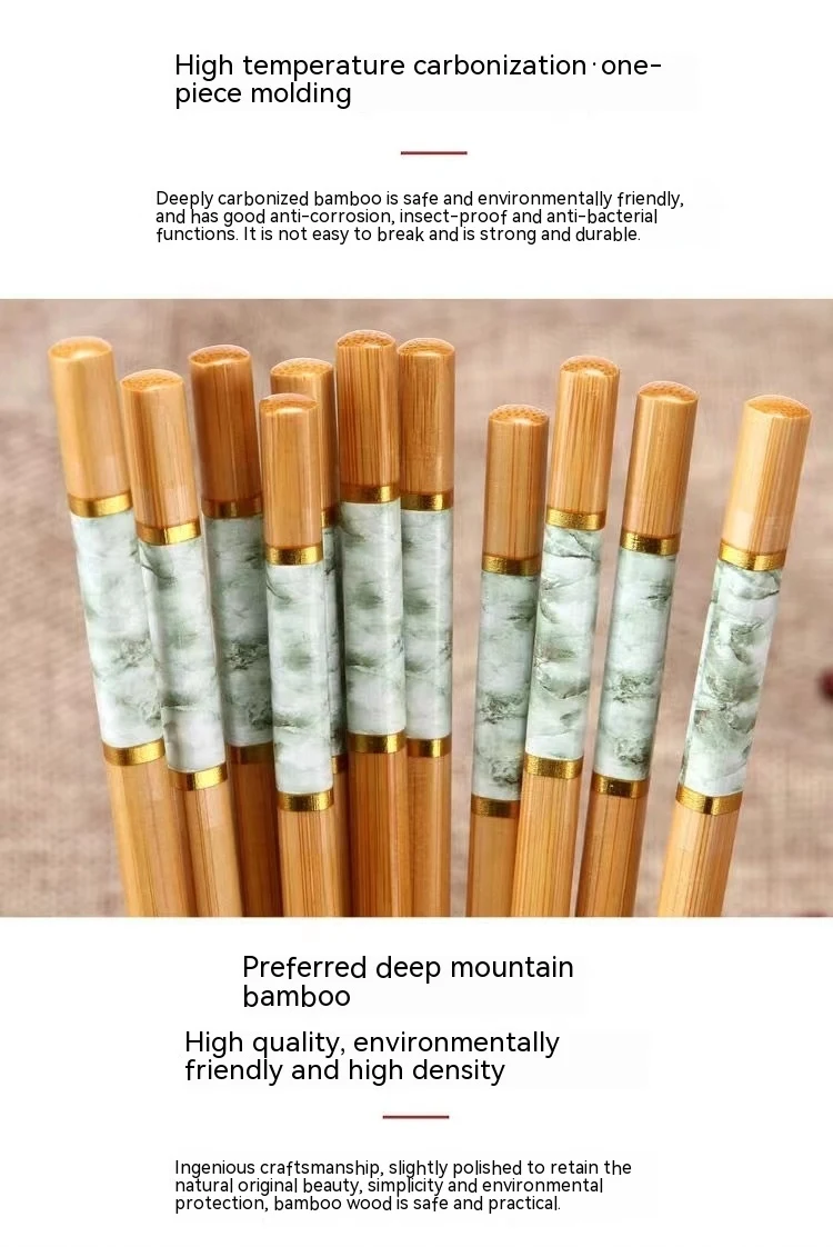 Title 5, Natural Bamboo Chopsticks Jade Unpainted Solid ...