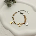 Pulseira de titânio estilo europeu com elefante em relevo e cores contrastantes, design estéreo, para um visual marcante e elegante. — foto 5