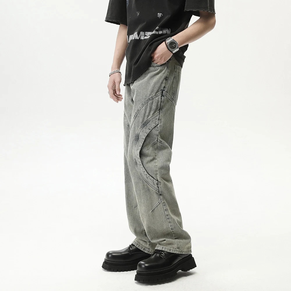 Heren jeans recht casual los heavy-duty zonder stretch. Duurzaam en comfortabel voor dagelijks gebruik en zwaar werk. — foto 18