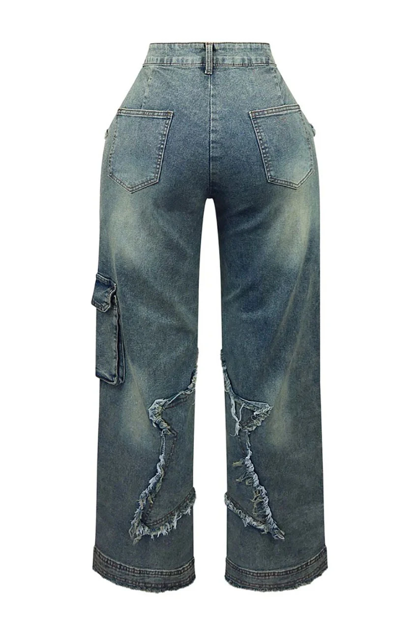 Title 6, Pantalones casuales rectos sueltos XINGX con fl...