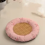 Little pig round rattan mat