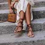Women's Fashion Cross Straps Snake Print Belt Buckle Flip Flops. Flat Large Size Sandals perfect for summer, comfortable — photo 1