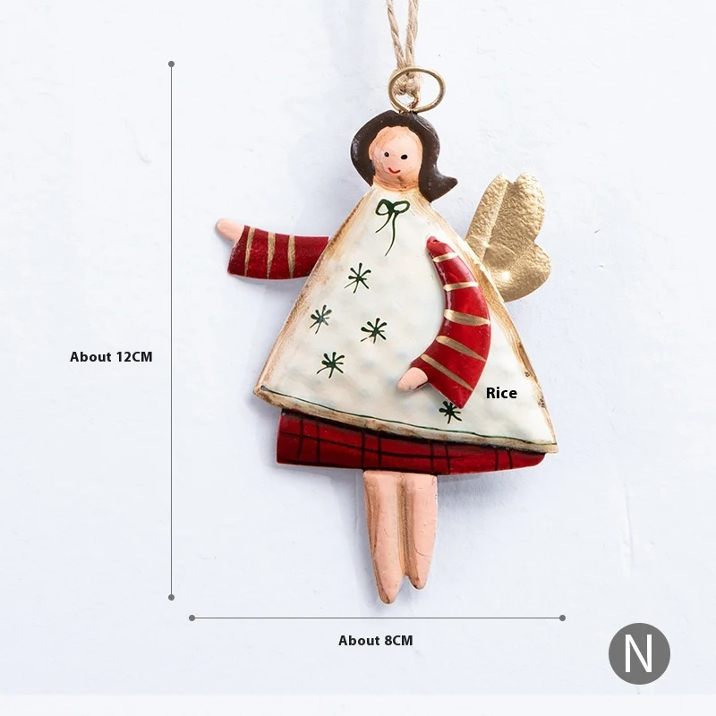 Title 1, Nordic Iron Angel Pendant Christmas Ornaments, ...