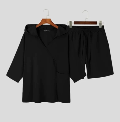 Three-Quarter Sleeve Top & Elastic Shorts Loose Leisure Suit, Providing Comfort and Style for Casual Days and Relaxed Ou — photo 2