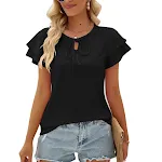 Women's Hole Hollow-out Lace-up Double-layer Sleeve Top — photo 7