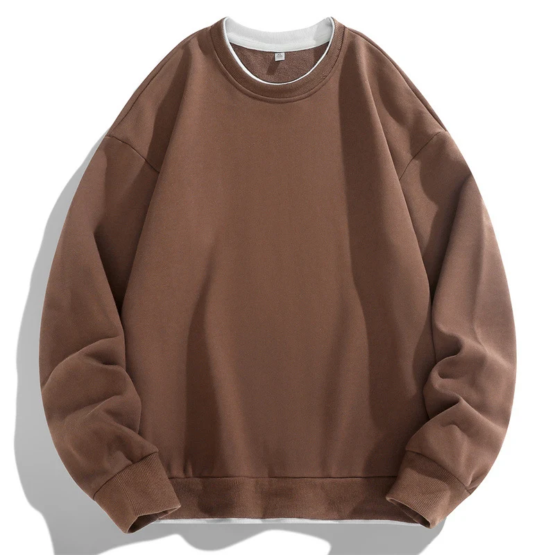 Suéter masculino casual solto com gola redonda, simples e confortável, ideal para uso diário e perfeito para diversas combinações de looks. — foto 10
