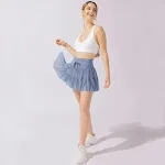 Vestido cintura alta com cadarço saia esportiva e shorts de segurança anti-exposição, saia plissada moda de verão feminina — foto 13