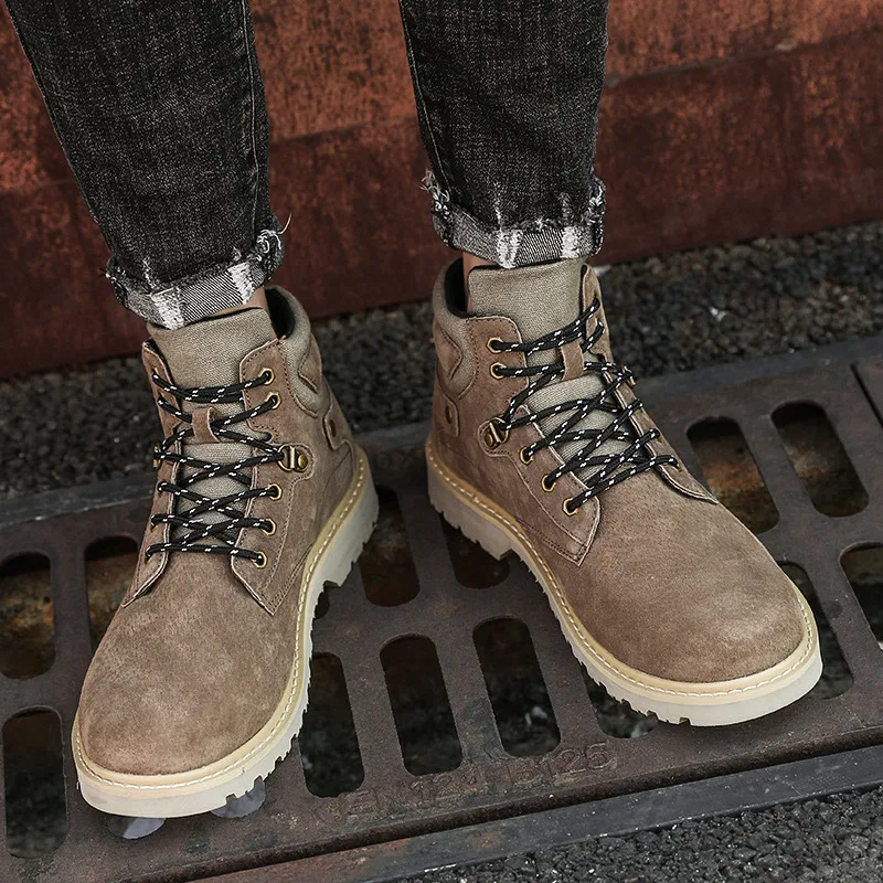 Retro men's mid-cut casual leather boots for everyday comfort and style. Durable and versatile footwear, perfect for a c — photo 4