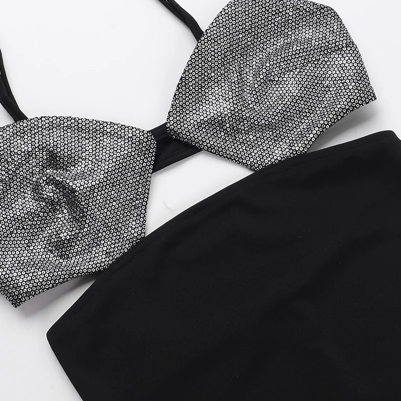 Title 2, Vrouwen Slim-fit Sling Stitching Hip Jurk, flat...