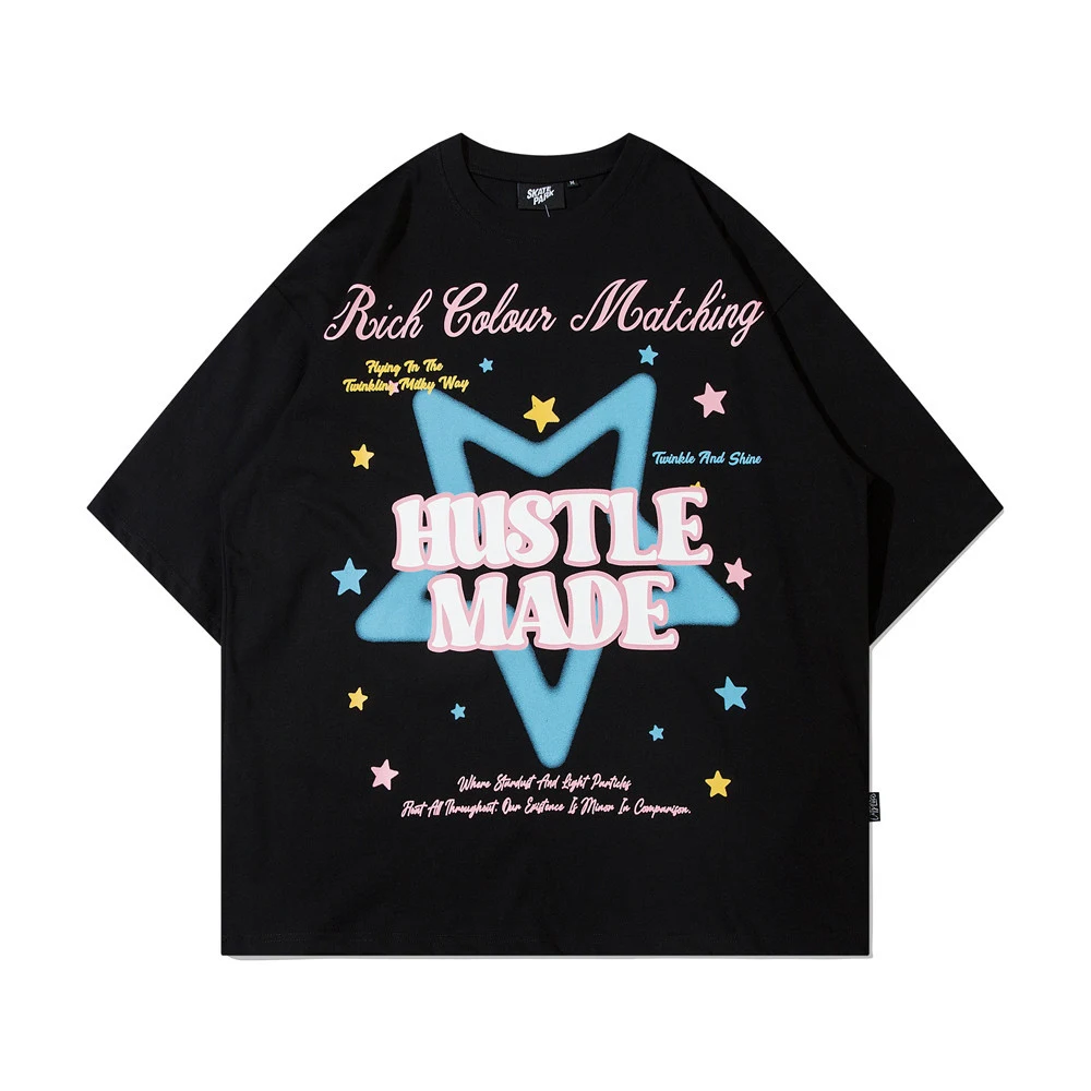 Title 2, Camiseta de manga curta com estampa de estrela ...