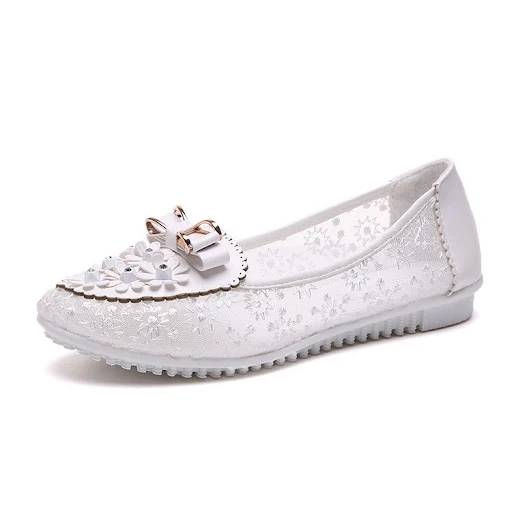 Title 5, Womens Mesh Lace Hollow Bow Work Shoes offer b...