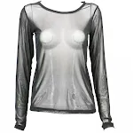 Maglia intima in mesh trasparente nera. Perfetta per un look moderno e traspirante. Ideale come base versatile per ogni outfit. — foto 10