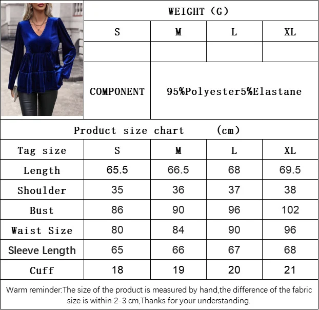 Title 1, Womens fashionable pleated long-sleeved top, o...