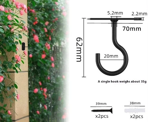Title 2, Ceiling flower basket plant hook wall-mounted l...