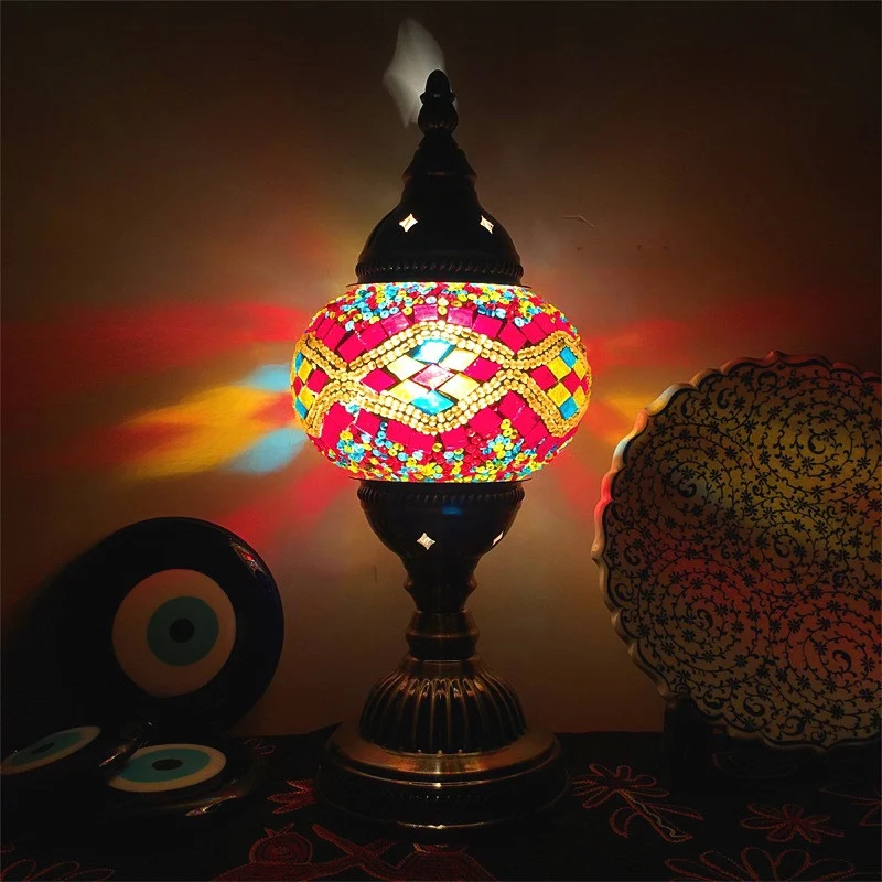 Title 7, New Style Turkish Mosaic Table Lamp Vintage Art...