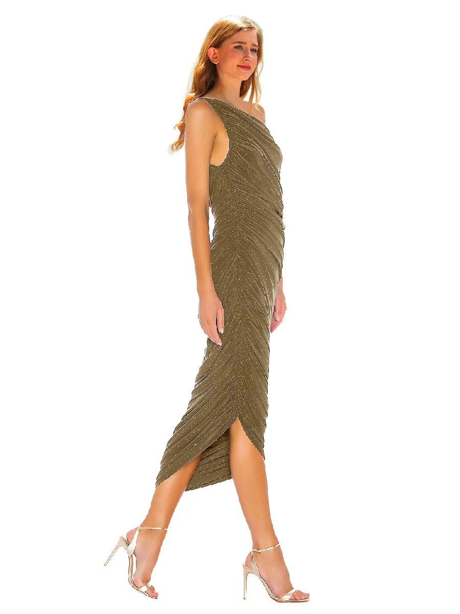 Women's Dress Silver Pleated Shoulder — photo 14