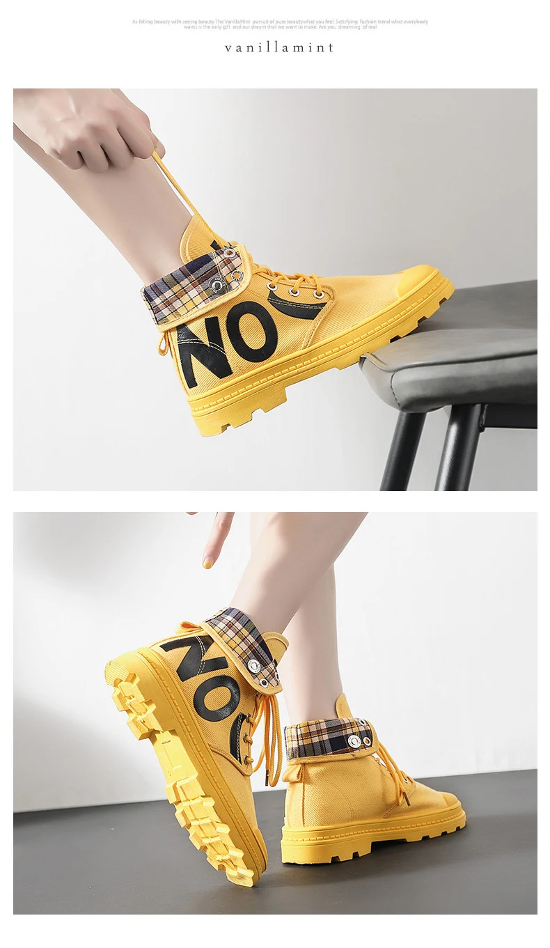 Title 1, New All-match High-top Girls Canvas Short Boots...