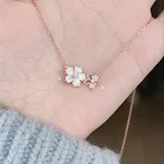 Colar Shell Flor de Cerejeira Feminino Primavera e Verão Romântico Doce Corrente de Clavícula de Flor — foto 1