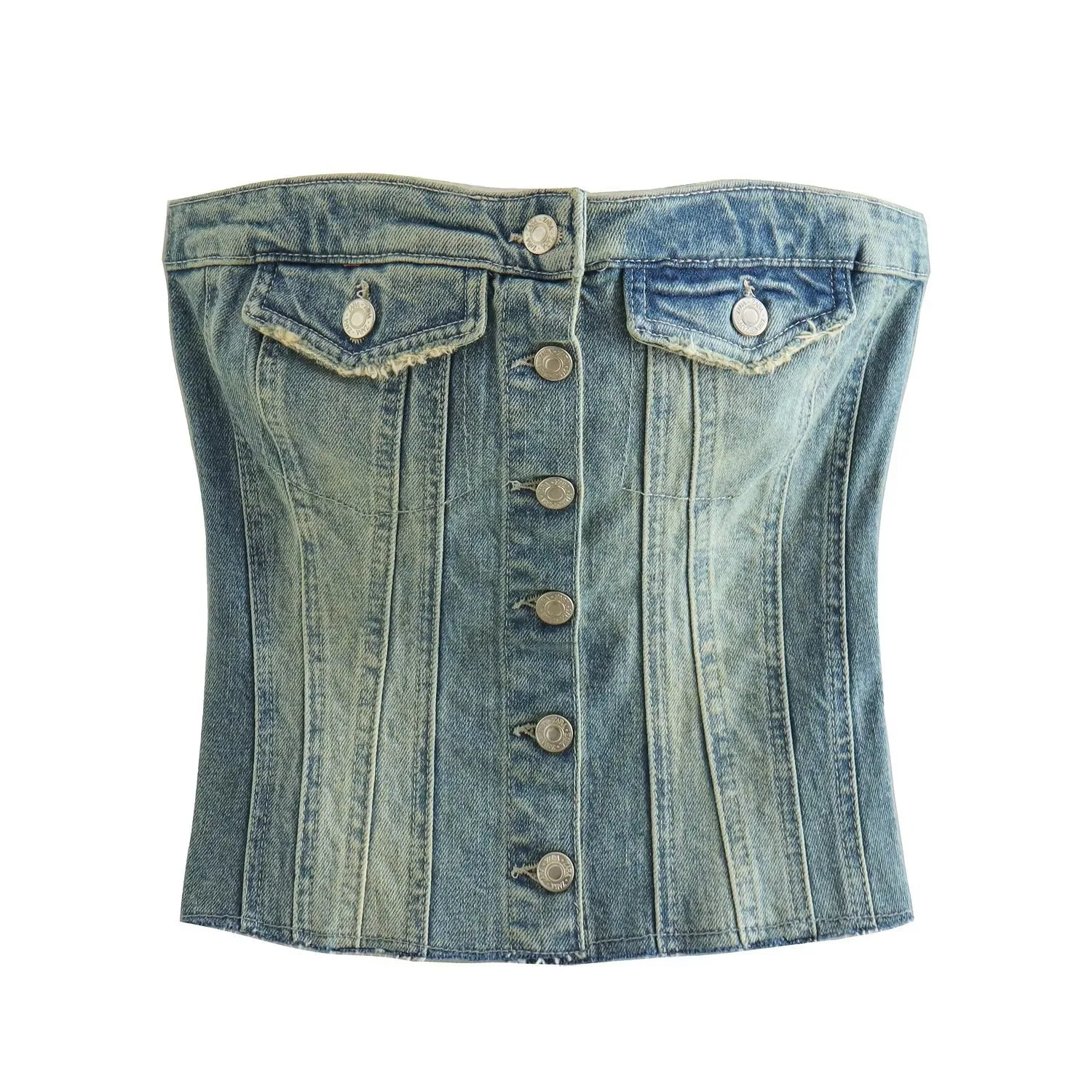 Title 3, Womens Denim Short Vest Top, a sleeveless jean...
