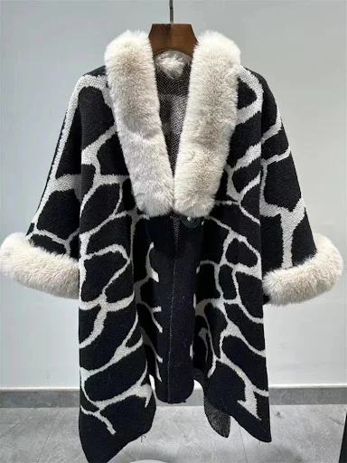 Title 6, Thick Warm Extended Cape Loose Fit, Perfect for...