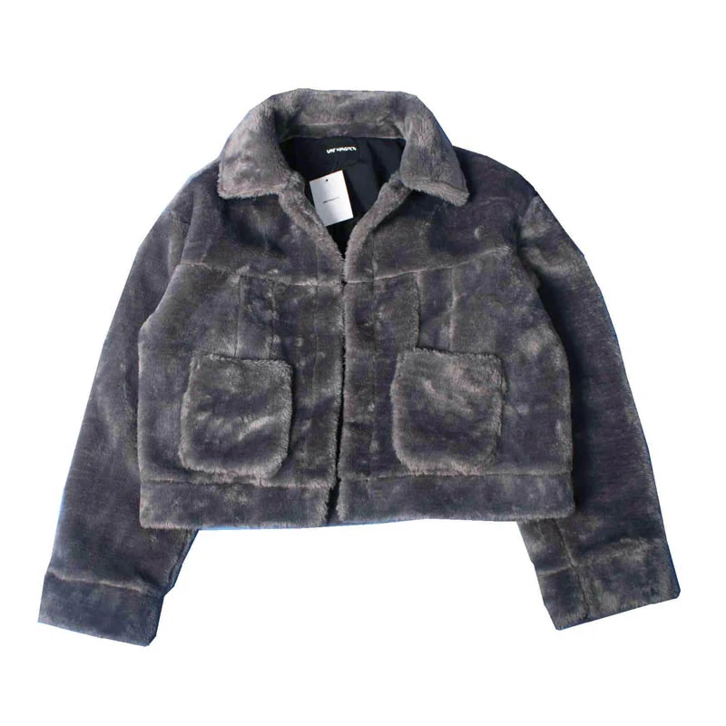 INS Oversize Hip Hop 90s Retro National Tide Brand Silhouette Autumn Winter Couples Plush Jacket — photo 1