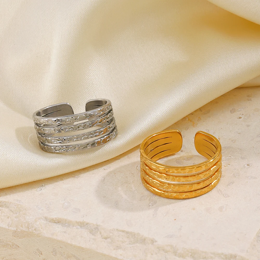 Anel de aço inoxidável feminino Jóia moderna e elegante para mulheres. Resistente à água, antialérgico e perfeito para uso diário. — foto 5