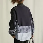 Camicetta maglione in due pezzi stile college finto design asimmetrico — foto 2