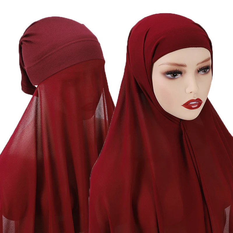 Title 8, Veiled Muslim Ladies Chiffon Turban Scarf Set. ...