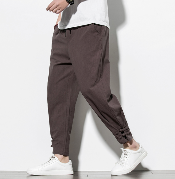 Title 6, Pantalon de survêtement homme en coton et lin d...