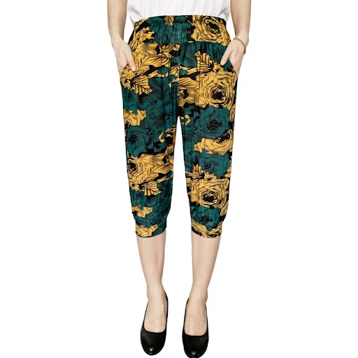 Title 8, Printed Cage Pants Plus Size Thin Ice Silk Elas...