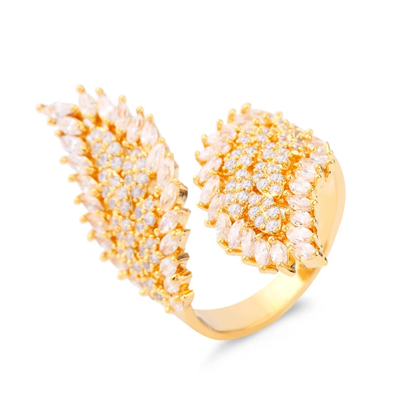Anel de folha para mulheres, joia elegante e moderna com design natural. Perfeito para um toque de sofisticação e beleza natural em seu visual. — foto 2
