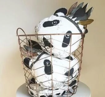 Title 6, Ice skating panda head doll pillow, perfect for...