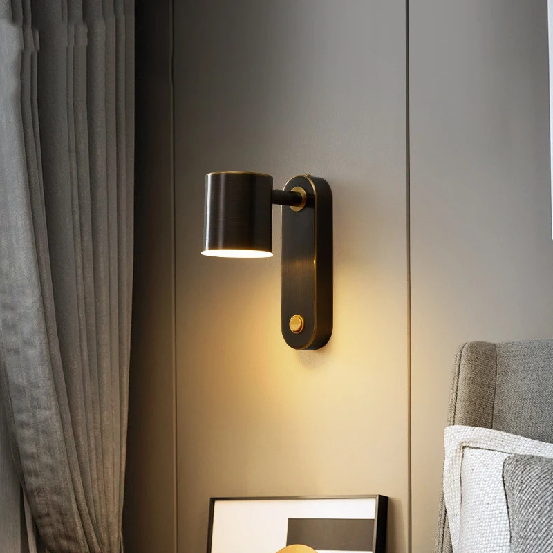 Title 6, Full Copper Bedroom Bedside Wall Lamp Nordic, p...