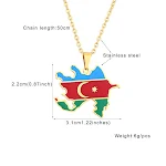 Colar vintage com mapa de Azerbaijão, pingente geométrico com óleo, estilo nacional e elegante — foto 12