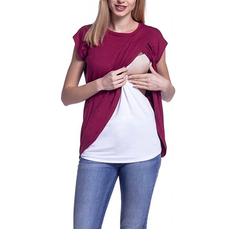 Candy-colored round neck short sleeves shirt for a bright and casual look. Comfortable and easy to wear, perfect for eve — photo 5