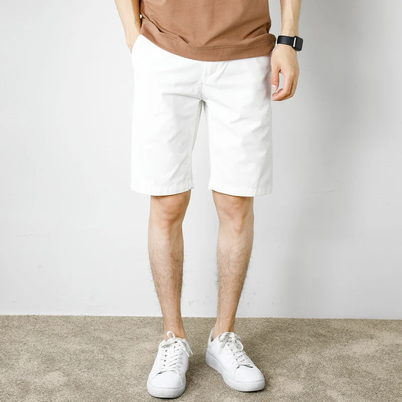 Witte Shorts Heren Losvallende Katoenen 5-punts Broek Casual en Ademend voor de Zomer — foto 9