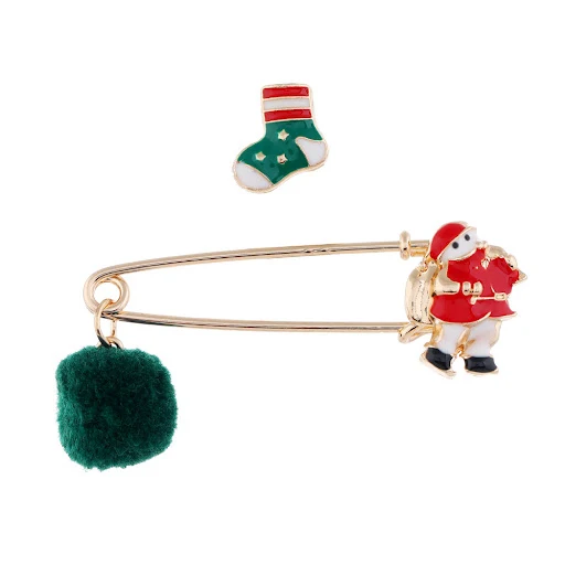 Title 4, Broche grande de Natal, com mascote natalino, a...