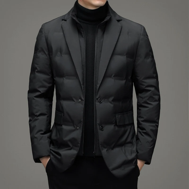 Men's Down Suit Fake Two Pieces Business Casual Jacket, offering warmth, style and a professional look for the modern ma — photo 7