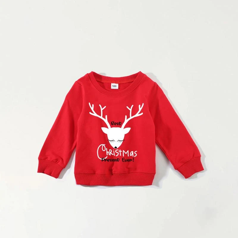 Suéter Vermelho de Outono e Natal para Pais e Filhos Celebre a época festiva com este confortável e aconchegante suéter familiar, ideal para fotos e memórias. — foto 3
