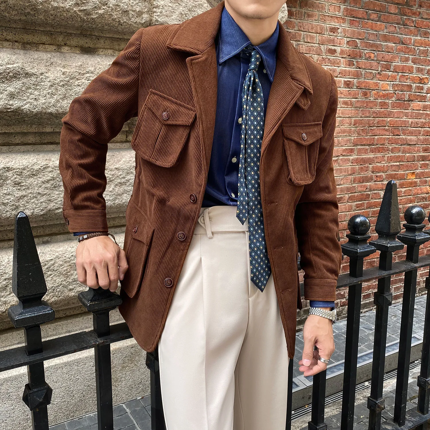 Men's Corduroy Jacket Thick Casual Slim fit, offering comfort and style for everyday wear, perfect for a modern and effo — photo 2
