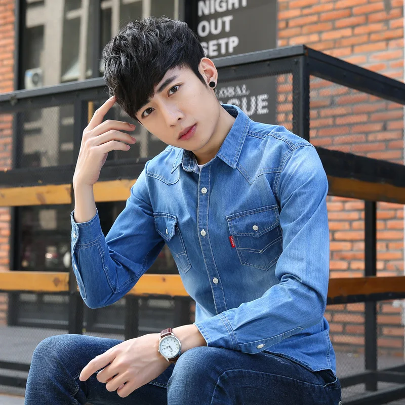 Title 2, Nova camisa jeans masculina, ideal para um visu...